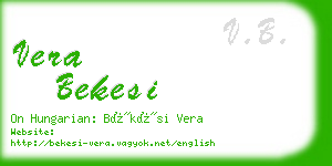 vera bekesi business card